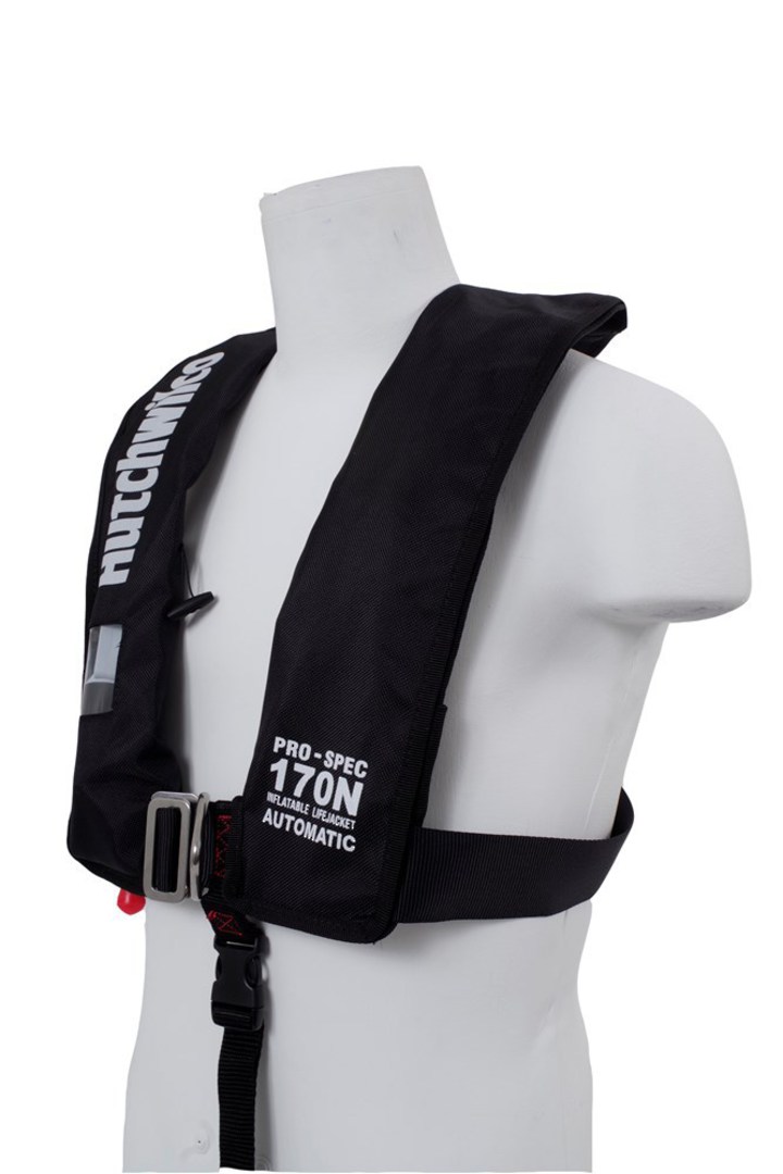 HW Pro-Spec 170N Auto Deck Lifejacket with Harness  - Black image 1